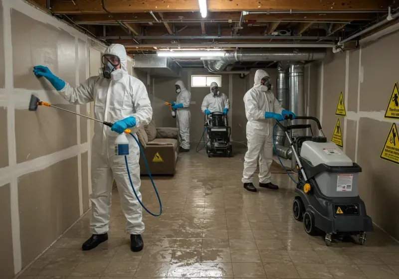 Basement Moisture Removal and Structural Drying process in Pickens County, SC